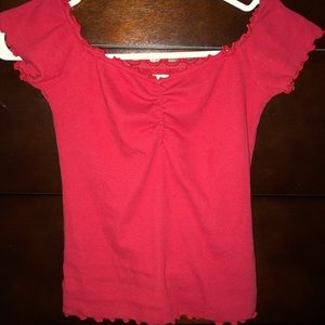 Hollister Off-The-Shoulder Red Top